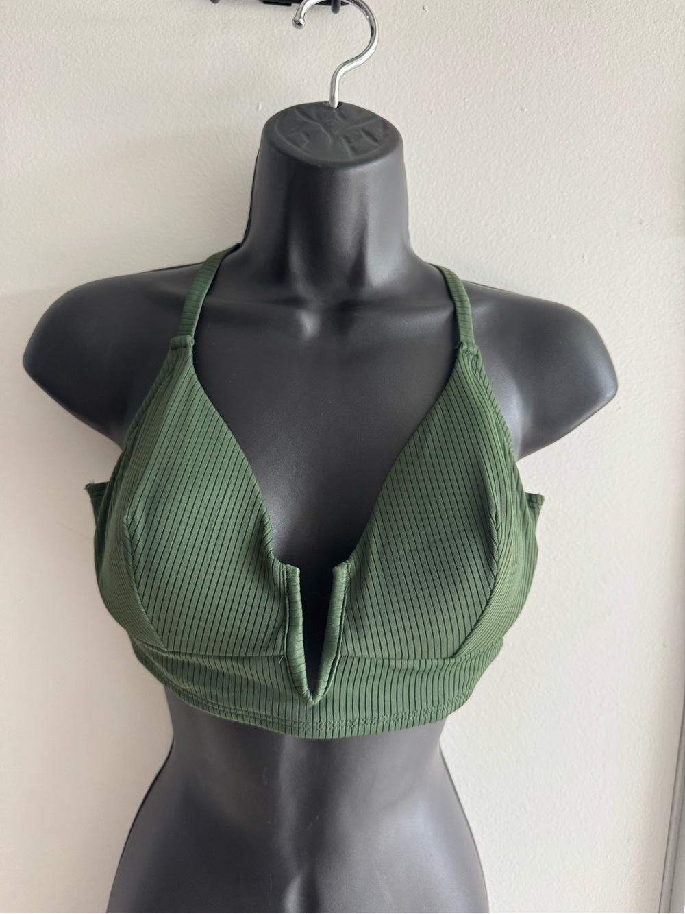 Shade & Shore Ribbed V-Plunge Bikini Top